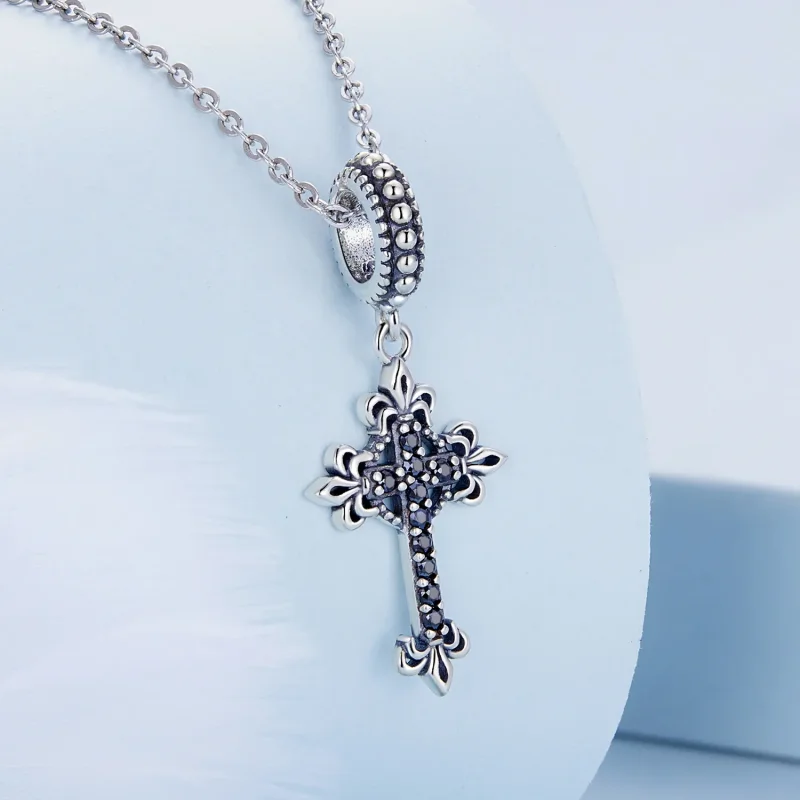 (bilde for) Pandora Style Vintage Cross Dangle - BSC669 - Vis 2