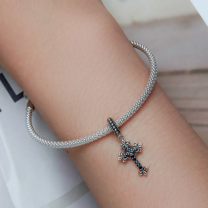 (bilde for) Pandora Style Vintage Cross Dangle - BSC669 - Vis 5