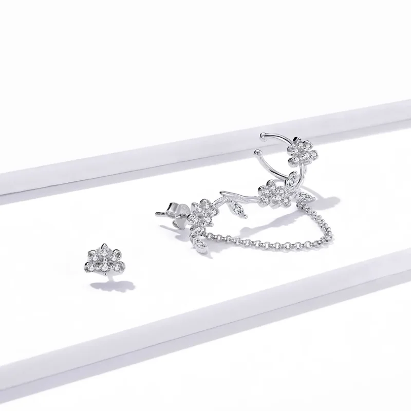 (bilde for) Pandora Style Blossoms On Moshang Ear clip - BSE476 - Vis 2