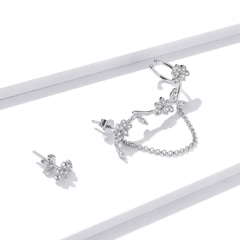 (bilde for) Pandora Style Blossoms On Moshang Ear clip - BSE476 - Vis 4