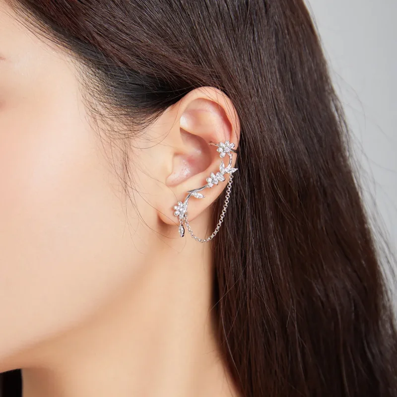 (bilde for) Pandora Style Blossoms On Moshang Ear clip - BSE476 - Vis 8