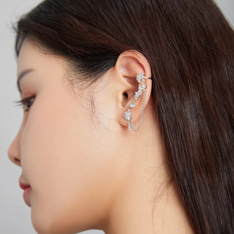 (bilde for) Pandora Style Blossoms On Moshang Ear clip - BSE476 - Vis 9