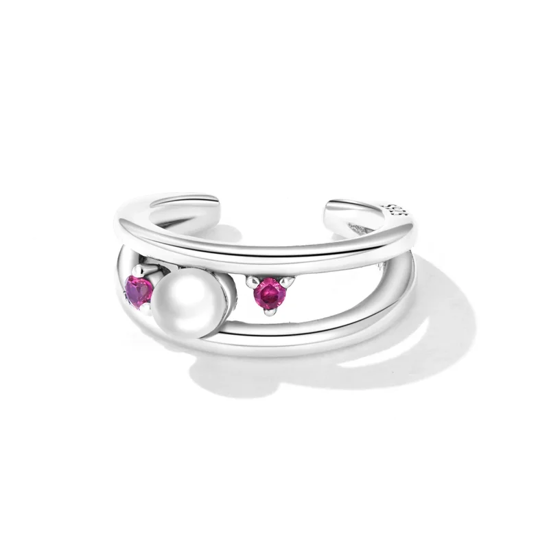 (bilde for) Pandora Style Exquisite Shell Pearl Dobbeltlags øreklips - SCE1431 - Vis 2
