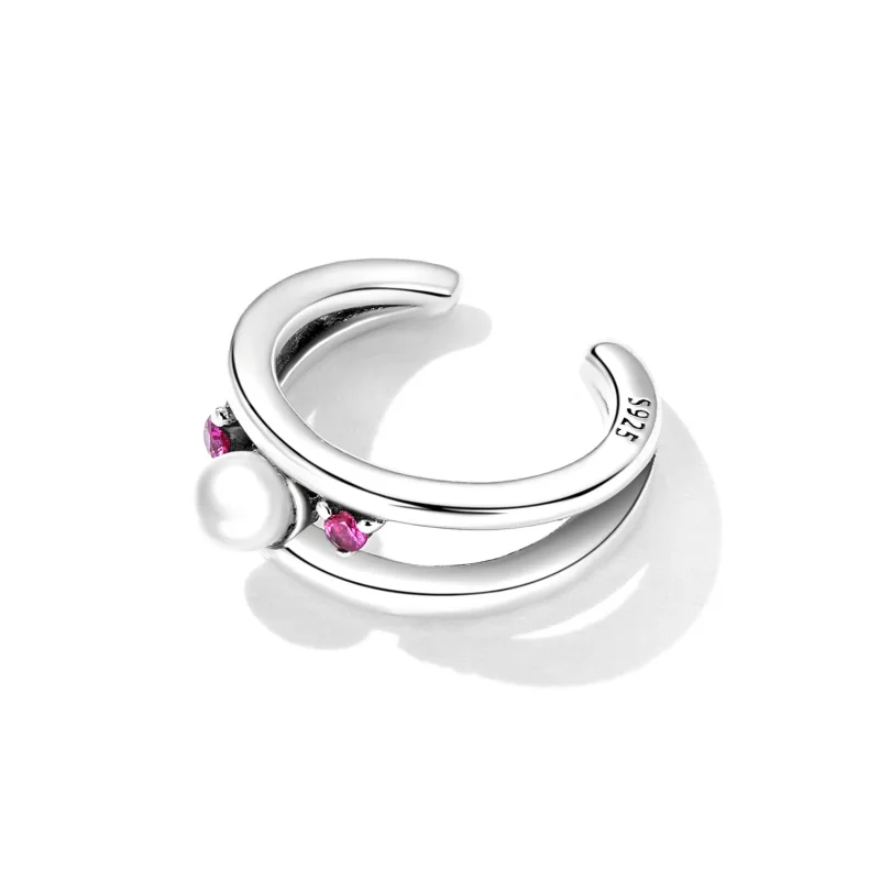 (bilde for) Pandora Style Exquisite Shell Pearl Dobbeltlags øreklips - SCE1431 - Vis 3