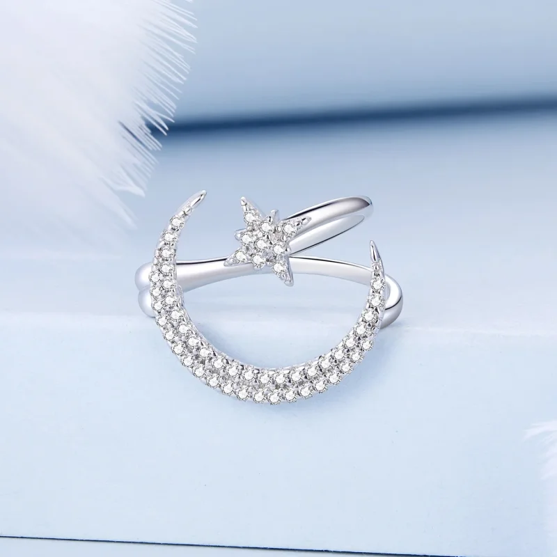 (bilde for) Pandora Style Moon and Stars Øreklips - BSE701 - Vis 2