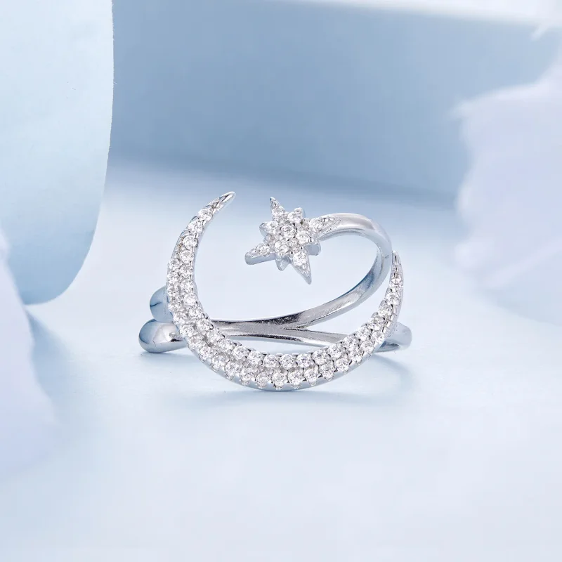 (bilde for) Pandora Style Moon and Stars Øreklips - BSE701 - Vis 3