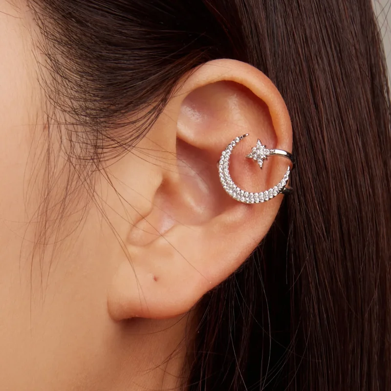 (bilde for) Pandora Style Moon and Stars Øreklips - BSE701 - Vis 5