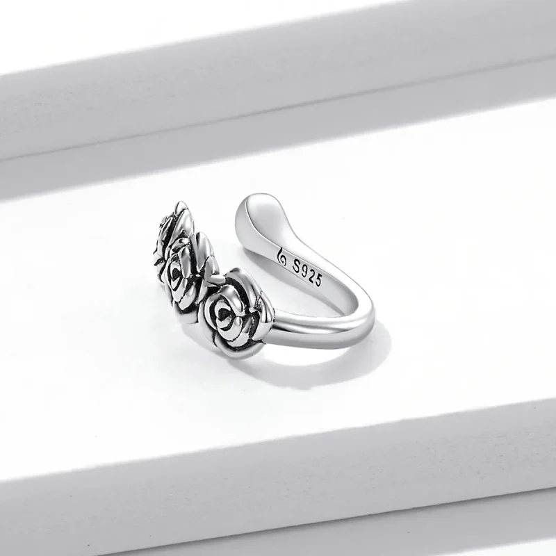 (bilde for) Pandora Style Retro Rose Ear-klips - BSE582 - Vis 2