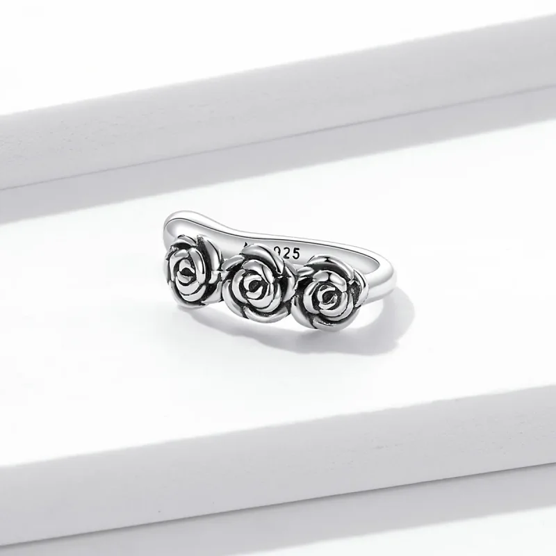 (bilde for) Pandora Style Retro Rose Ear-klips - BSE582 - Vis 3