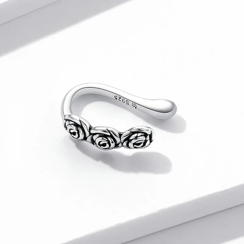 (bilde for) Pandora Style Retro Rose Ear-klips - BSE582 - Vis 4