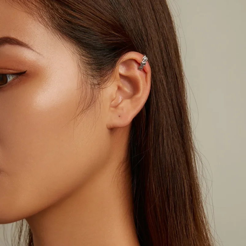 (bilde for) Pandora Style Retro Rose Ear-klips - BSE582 - Vis 7