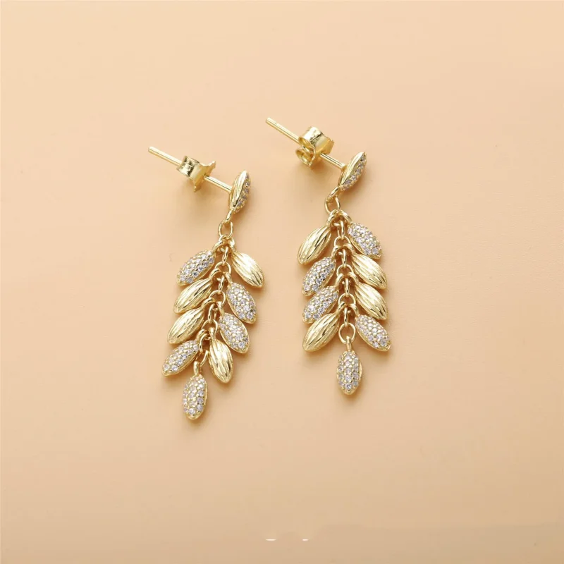 (bilde for) Chained seeds PANDORA Shine earrings with clear cubic zirconia - 267674CZ - Vis 2