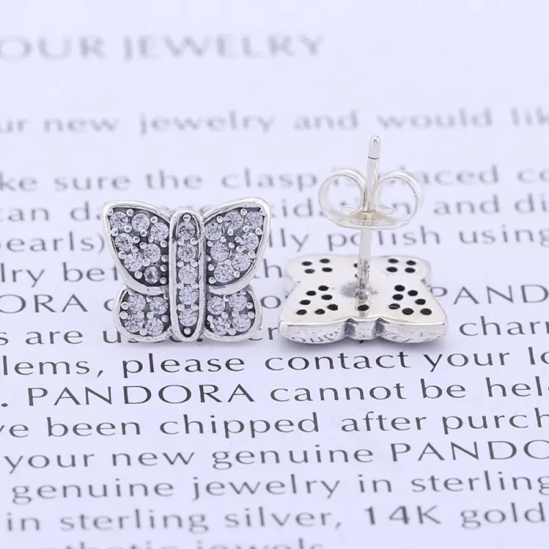 (bilde for) PANDORA Butterfly Sølv ørepynt - 290571cz - Vis 2