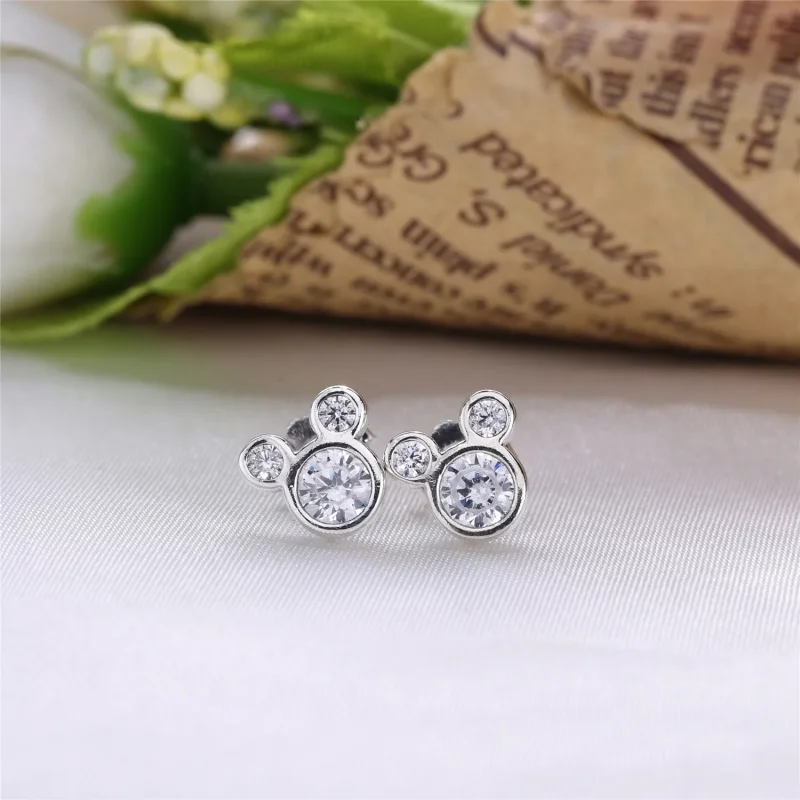 (bilde for) Pandora Disney Mickey silver stud earrings with cubic zirconia - 290577CZ - Vis 2
