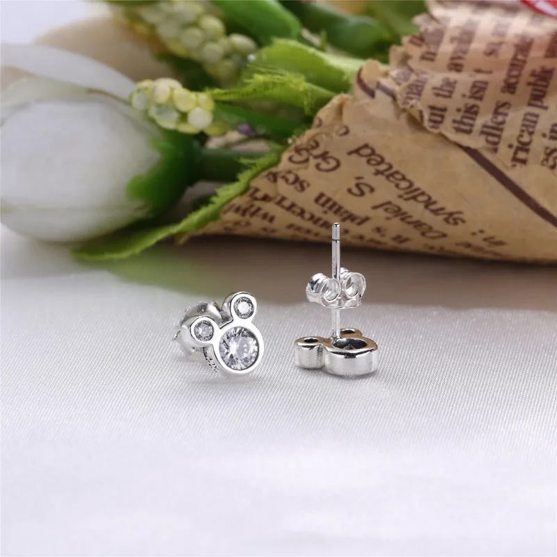 (bilde for) Pandora Disney Mickey silver stud earrings with cubic zirconia - 290577CZ - Vis 3