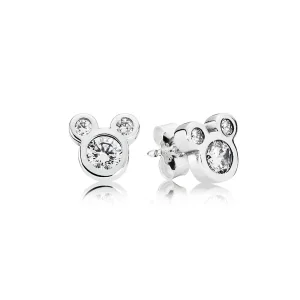 (bilde for) Pandora Disney Mickey silver stud earrings with cubic zirconia - 290577CZ