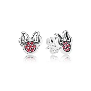 (bilde for) Pandora Disney Minnie silver stud earrings with red cubic zirconia - 290580CZR