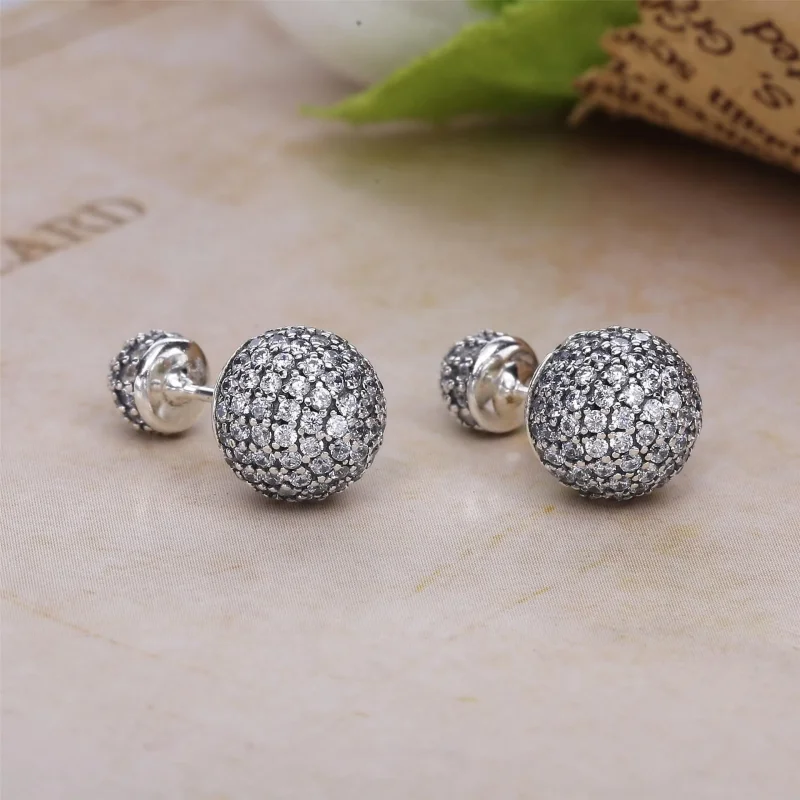 (bilde for) Pandora Double-sided silver earrings with clear cubic zirconia - 290737CZ - Vis 2