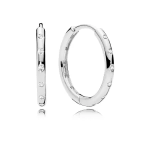 Pandora Hoop silver earrings with clear cubic zirconia - 296244CZ (bilde for) Pandora Hoop silver earrings with clear cubic zirconia - 296244CZ