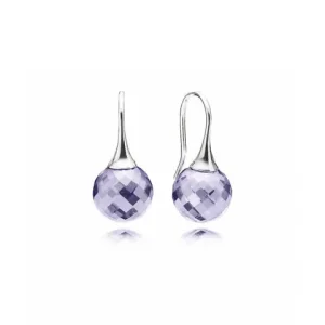 (bilde for) Pandora Øredobber, sterlingsilver, lilla kubisk zirkonia - 290552LCZ
