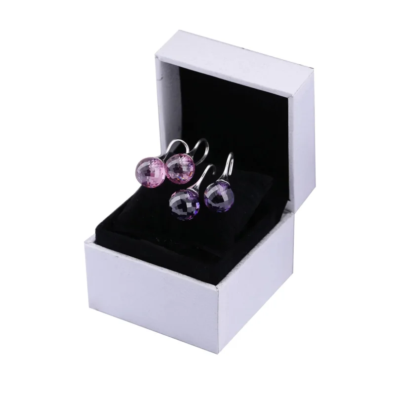 (bilde for) Pandora Øredobber, sterlingsilver, lilla zirkonia - 290552ACZ - Vis 2