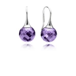 (bilde for) Pandora Øredobber, sterlingsilver, lilla zirkonia - 290552ACZ