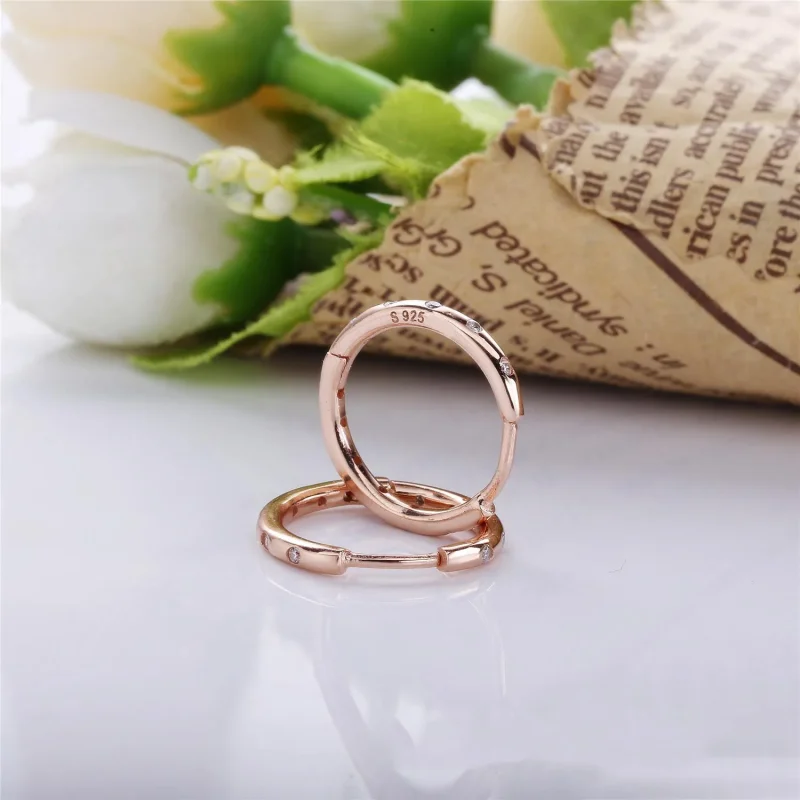 (bilde for) PANDORA Rose hoop earrings with clear cubic zirconia - 286244CZ - Vis 2