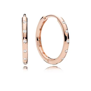 (bilde for) PANDORA Rose hoop earrings with clear cubic zirconia - 286244CZ