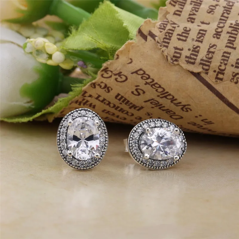 (bilde for) Pandora Silver stud earrings with clear cubic zirconia - 296247CZ - Vis 2