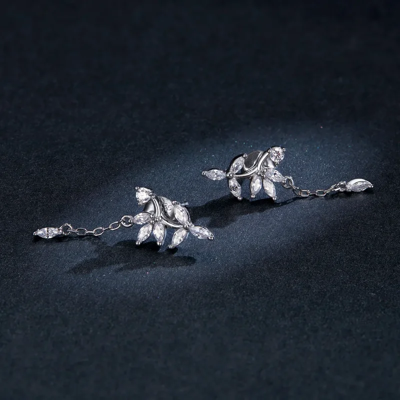 (bilde for) Pandora-stil sølv skinnende blomst Dangle øredobber - BSE350 - Vis 5