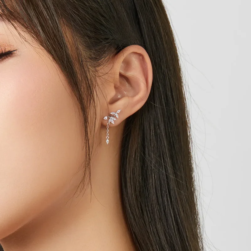 (bilde for) Pandora-stil sølv skinnende blomst Dangle øredobber - BSE350 - Vis 7