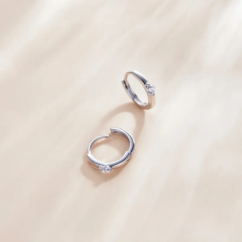 (bilde for) Pandora-stil sølv skinnende diamantring øredobber - SCE1050-A - Vis 3
