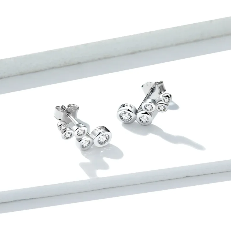 (bilde for) Pandora-stil sølv skinnende eleganse øredobber - BSE235 - Vis 2