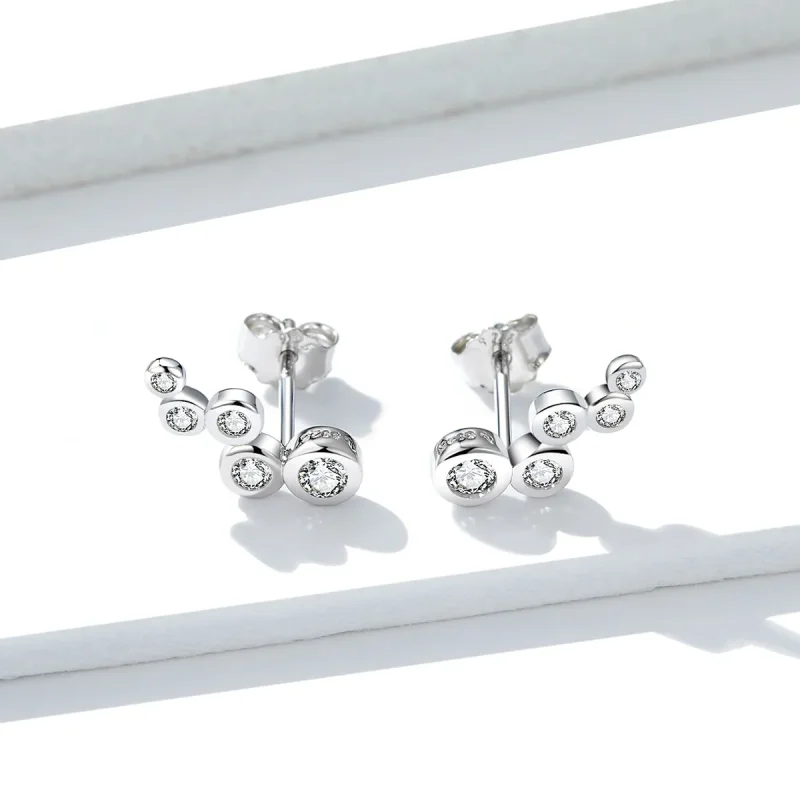(bilde for) Pandora-stil sølv skinnende eleganse øredobber - BSE235 - Vis 3