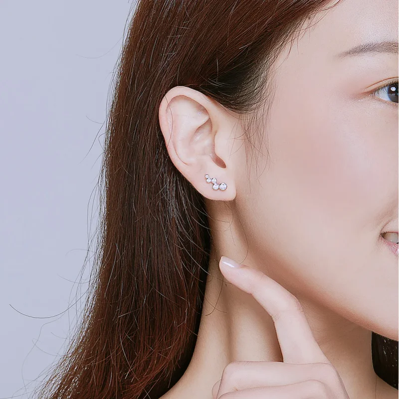 (bilde for) Pandora-stil sølv skinnende eleganse øredobber - BSE235 - Vis 7