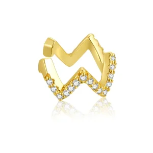 (bilde for) Pandora Style 18 karat gullbelagte bølgeøreklips - SCE995-B