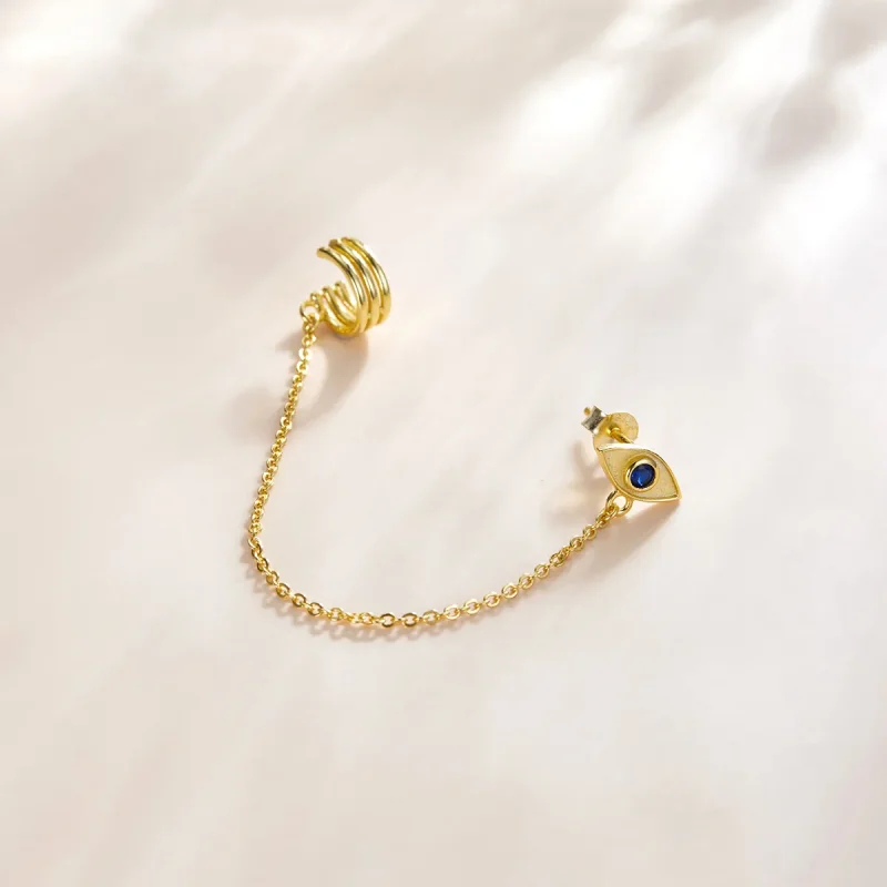 (bilde for) Pandora Style 18 karat gullbelagte Devil's Eye Dangle øredobber - SCE1096 - Vis 3