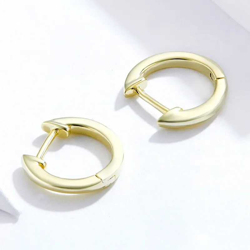 (bilde for) Pandora Style 18 karat gullbelagte enkle bøyle øredobber - SCE808 - Vis 4