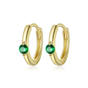 (bilde for) Pandora Style 18 karat gullbelagte grønne sirkon øredobber - SCE1050-GN