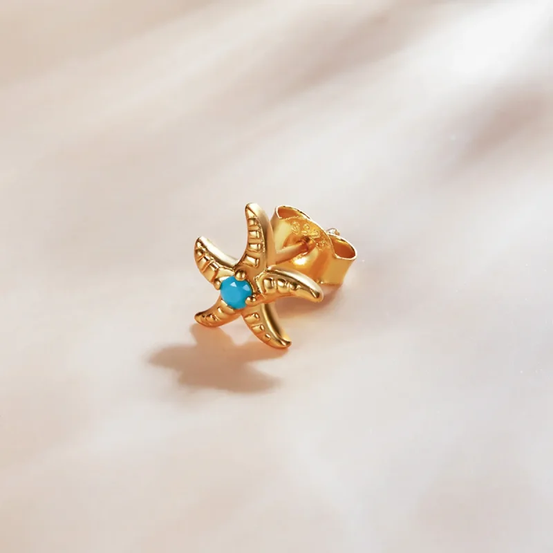(bilde for) Pandora Style 18 karat gullbelagte Mysterious Spain Starfish Stud øredobber - SC - Vis 2