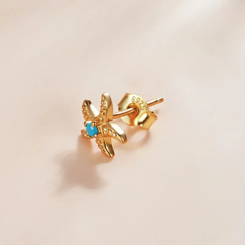 (bilde for) Pandora Style 18 karat gullbelagte Mysterious Spain Starfish Stud øredobber - SC - Vis 3
