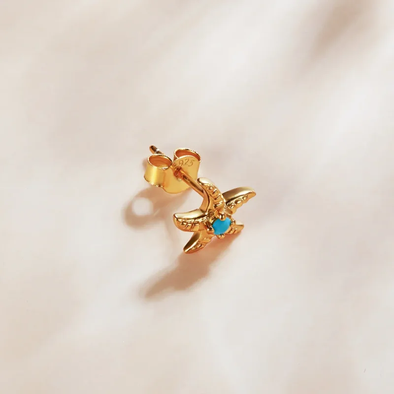 (bilde for) Pandora Style 18 karat gullbelagte Mysterious Spain Starfish Stud øredobber - SC - Vis 4