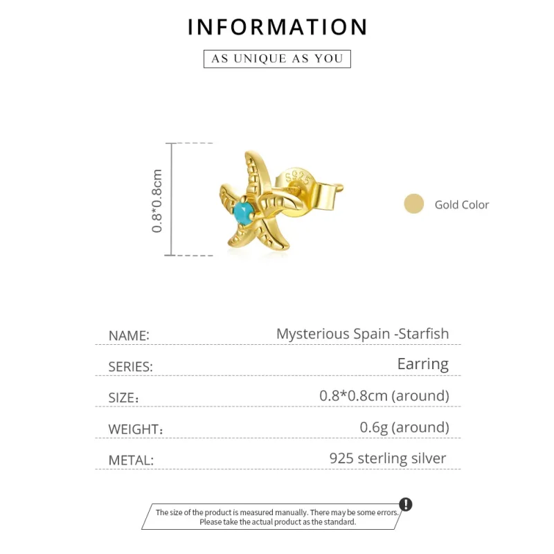 (bilde for) Pandora Style 18 karat gullbelagte Mysterious Spain Starfish Stud øredobber - SC - Vis 5
