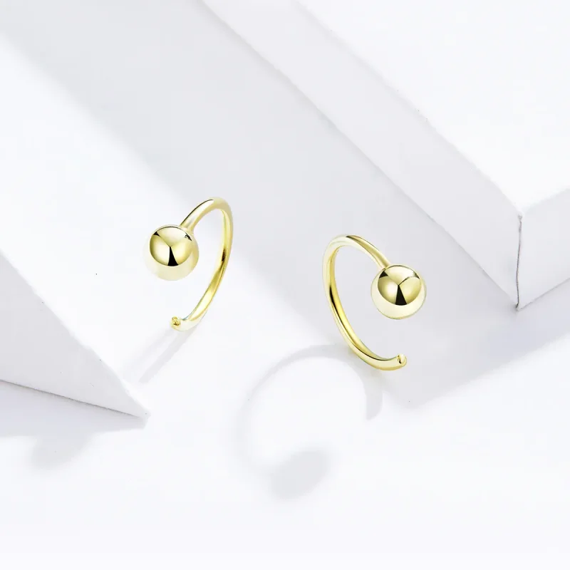 (bilde for) Pandora Style 18 karat gullbelagte øredobber med ballbøyle - SCE782-B - Vis 2