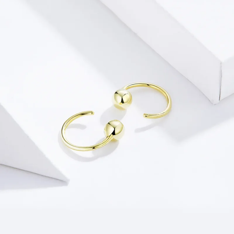 (bilde for) Pandora Style 18 karat gullbelagte øredobber med ballbøyle - SCE782-B - Vis 3