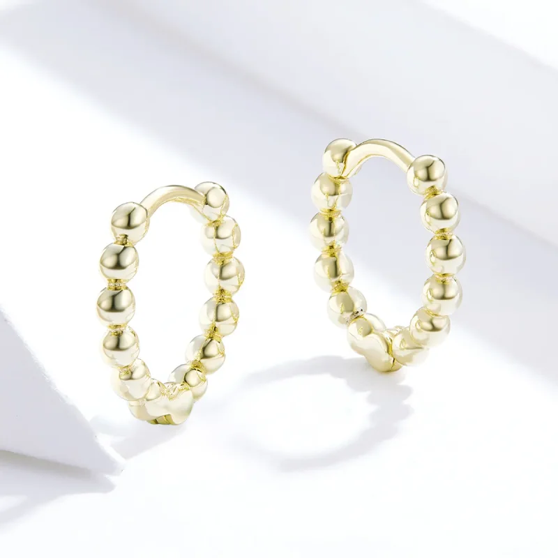 (bilde for) Pandora Style 18 karat gullbelagte øredobber med små ballbøyler - SCE807-B - Vis 3