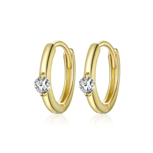 (bilde for) Pandora Style 18 karat gullbelagte skinnende diamantring øredobber - SCE1050-B