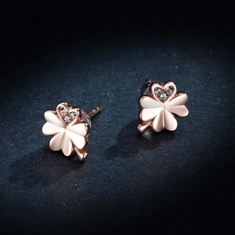 (bilde for) Pandora Style Rose Gold Clover øredobber - BSE233 - Vis 8