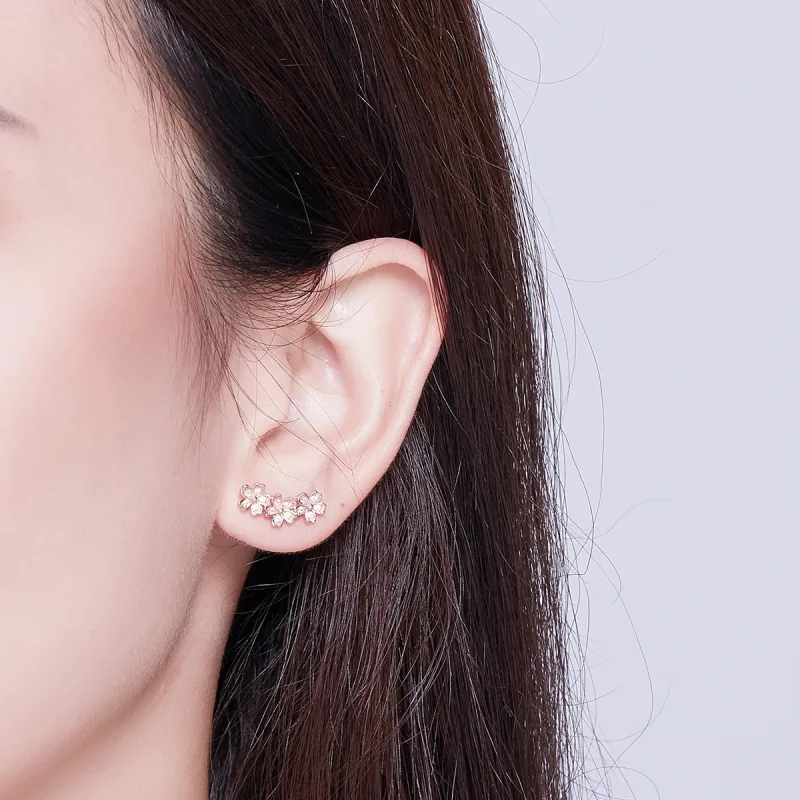 (bilde for) Pandora Style Rose Gold Contracted Daisy Stud øredobber - SCE419-C - Vis 5