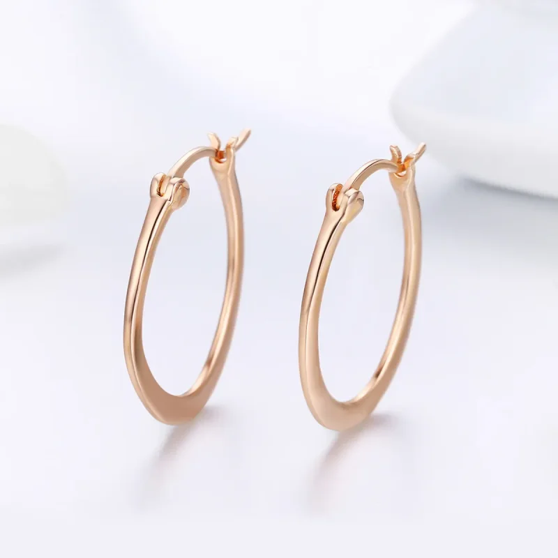 (bilde for) Pandora Style Rose Gold Hoop øredobber - SCE478 - Vis 2